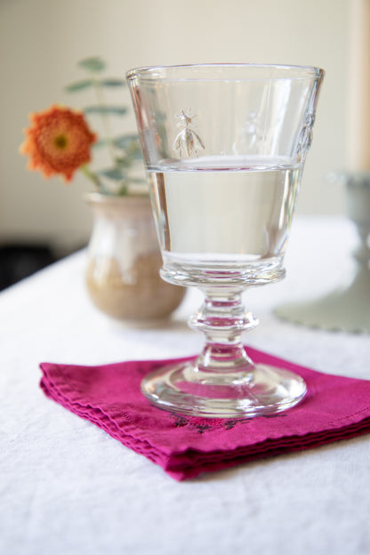 Floral Cross-stitch Cocktail Napkins [Speckled Pinot Noir]