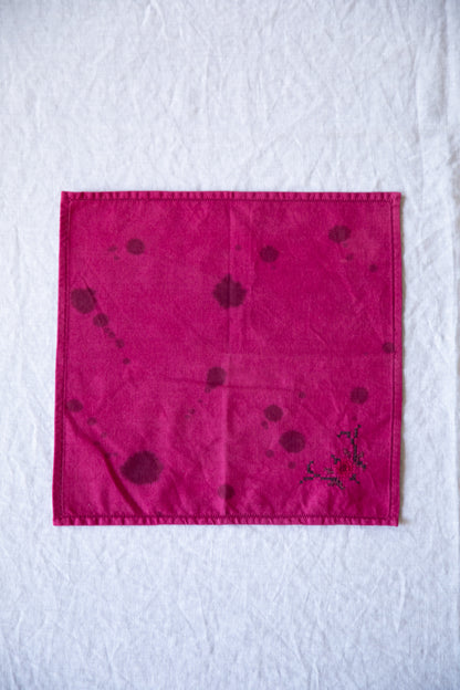 Floral Cross-stitch Cocktail Napkins [Speckled Pinot Noir]