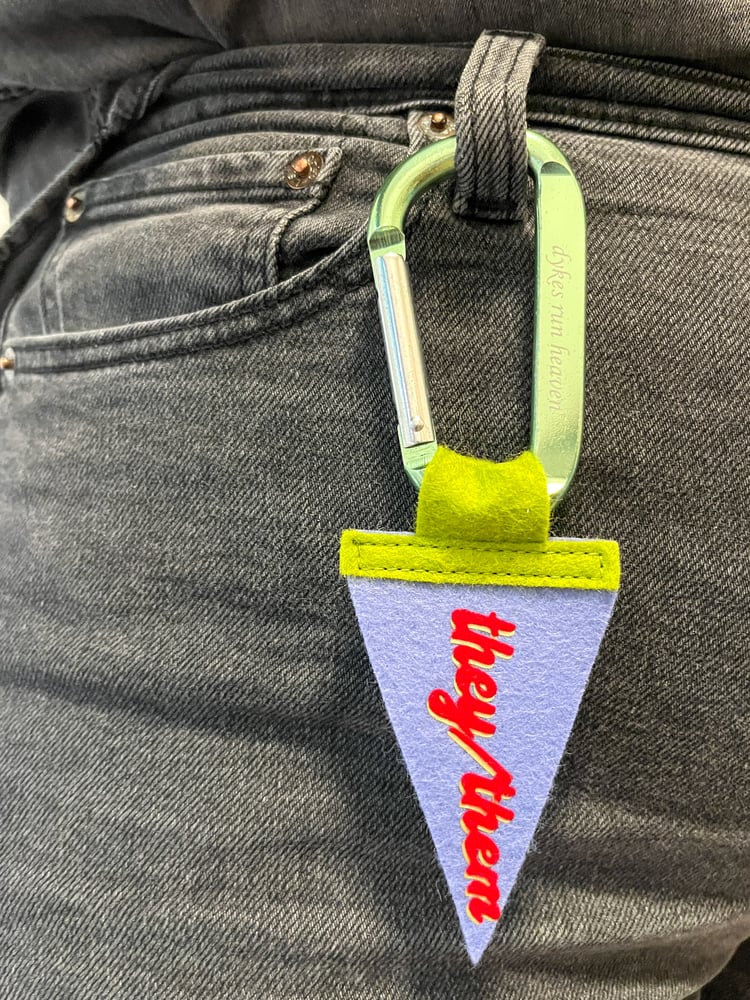 Mini They/Them Pride Pennant [red + periwinkle]