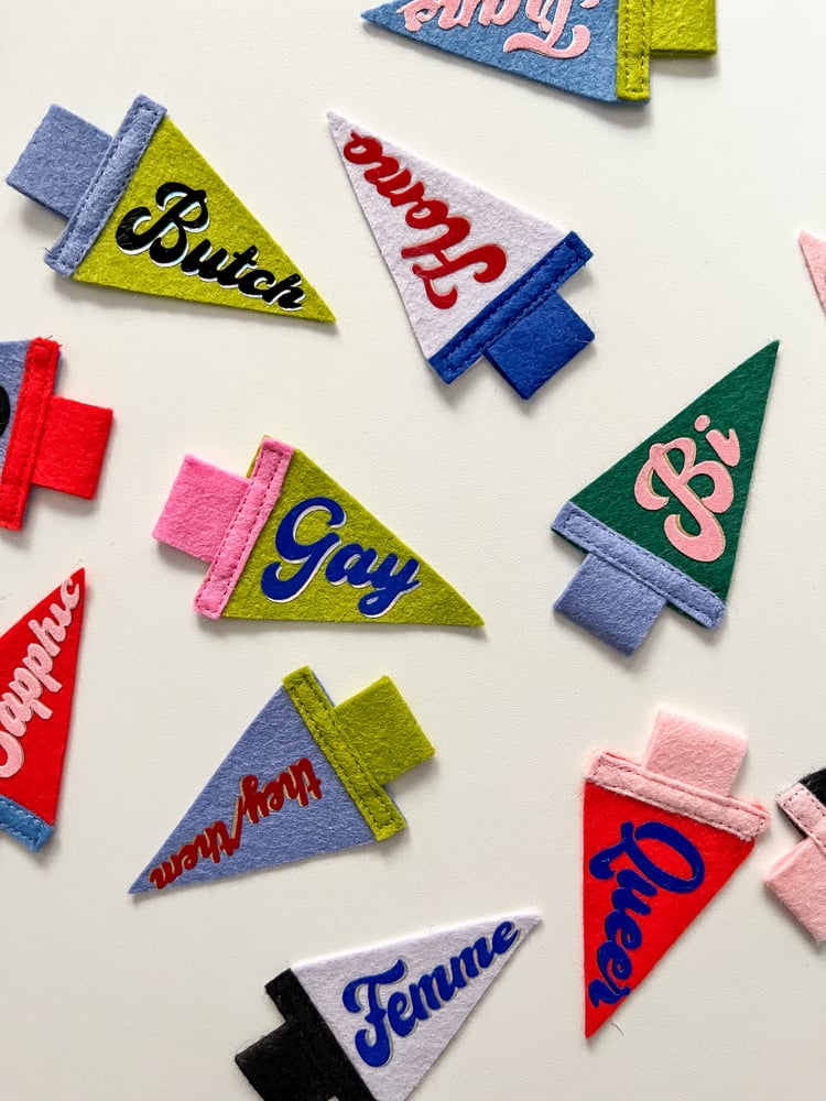 Mini Butch Pride Pennant [black + chartreuse]