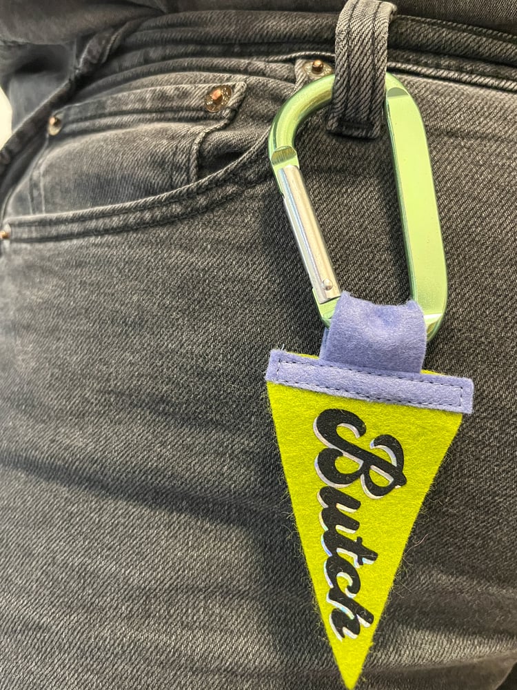 Mini Butch Pride Pennant [black + chartreuse]