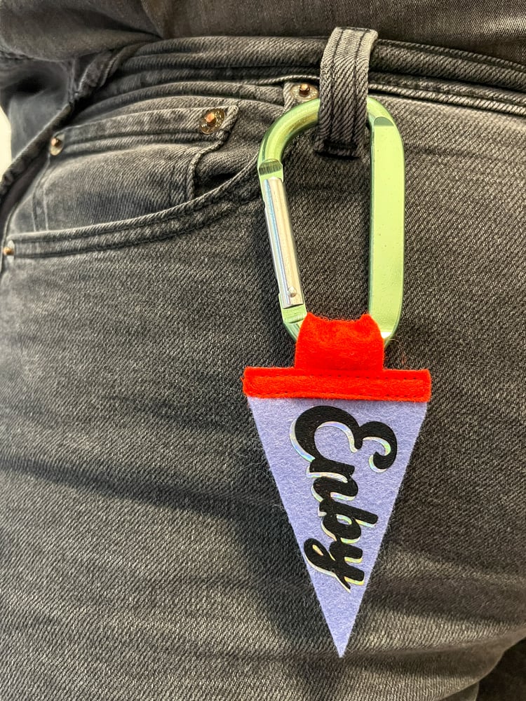 Mini Enby Pride Pennant [black + periwinkle]