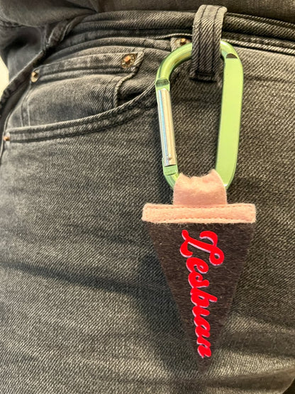 Mini Lesbian Pride Pennant [red + black]