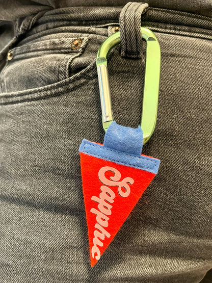 Mini Sapphic Pride Pennant [pink + red]