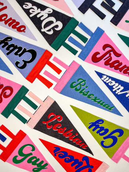 Bisexual Pride Pennant [green + blue]