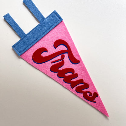 Trans Pride Pennant [red + pink]
