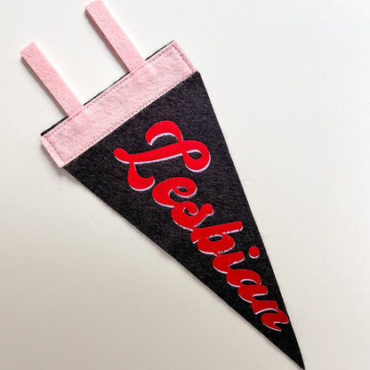 Lesbian Pride Pennant [red + black]
