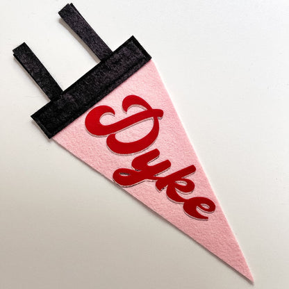 Dyke Pride Pennant [red + light pink]