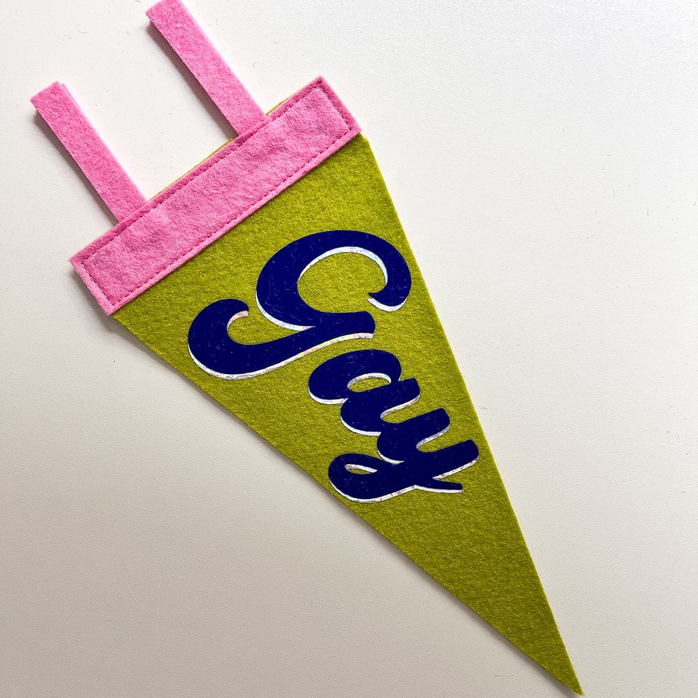 Gay Pride Pennant [blue + chartreuse]