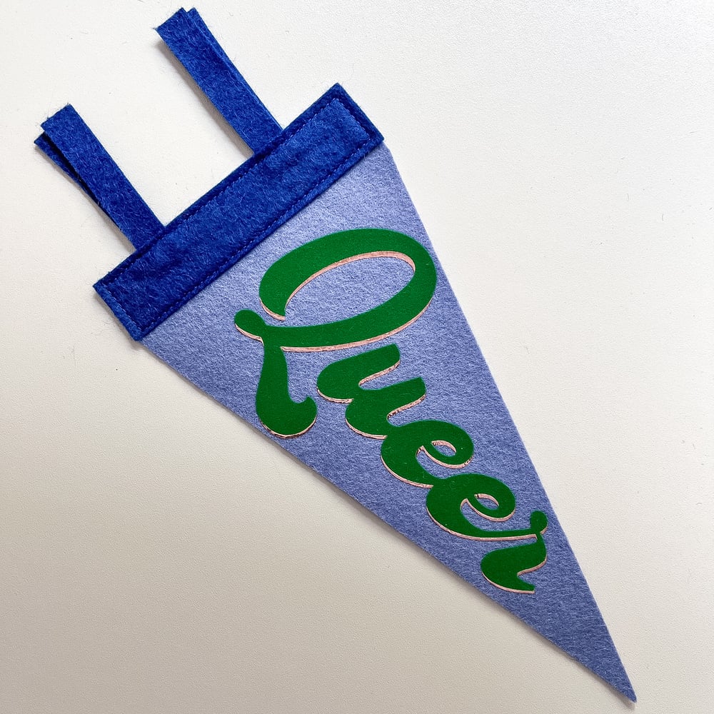 Queer Pride Pennant [green + periwinkle]