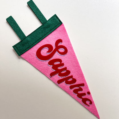 Sapphic Pride Pennant [red + pink]