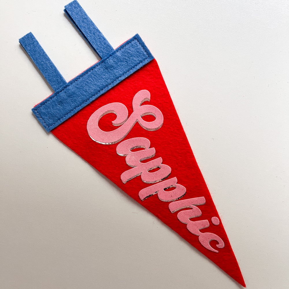 Sapphic Pride Pennant [pink + red]