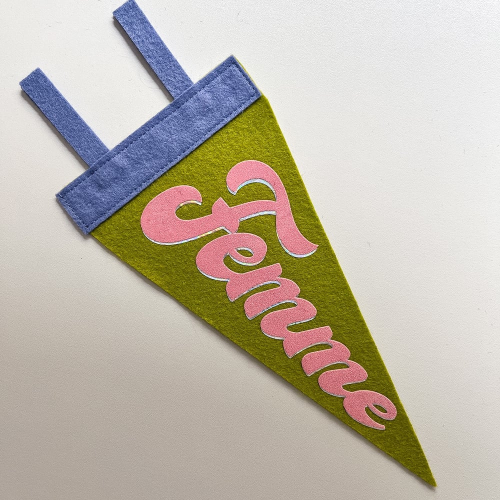 Femme Pride Pennant [pink + chartreuse]