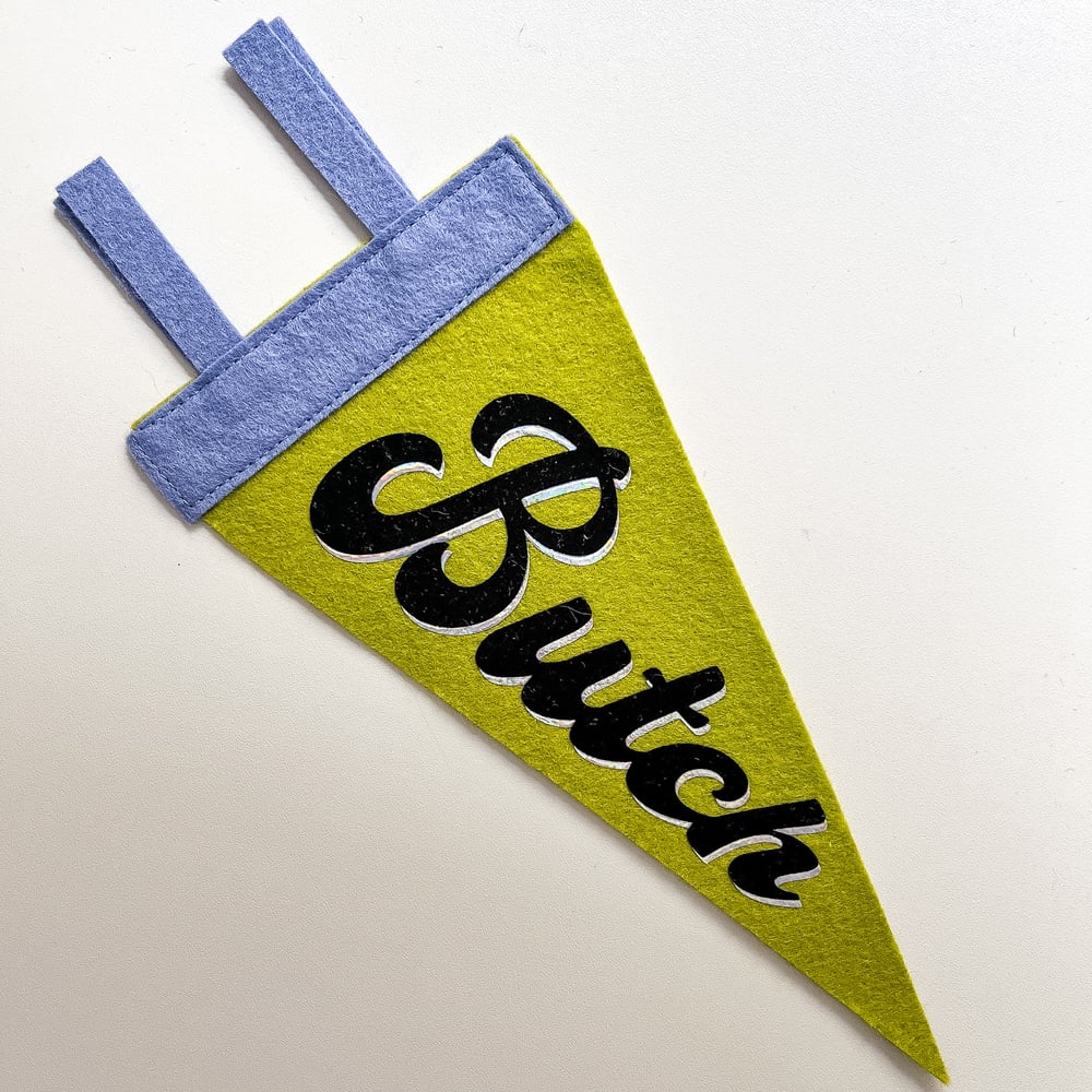 Butch Pride Pennant [black + chartreuse]