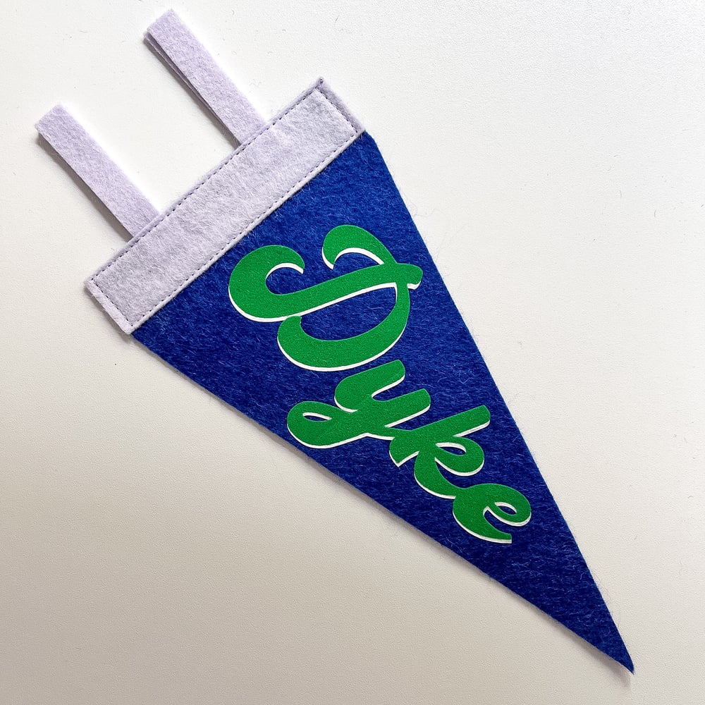 Dyke Pride Pennant [green + dark blue]