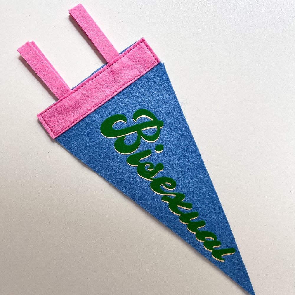 Bisexual Pride Pennant [green + blue]