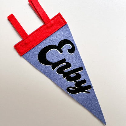 Enby Pride Pennant [black + periwinkle]