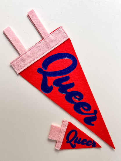 Queer Pride Pennant [blue + red]