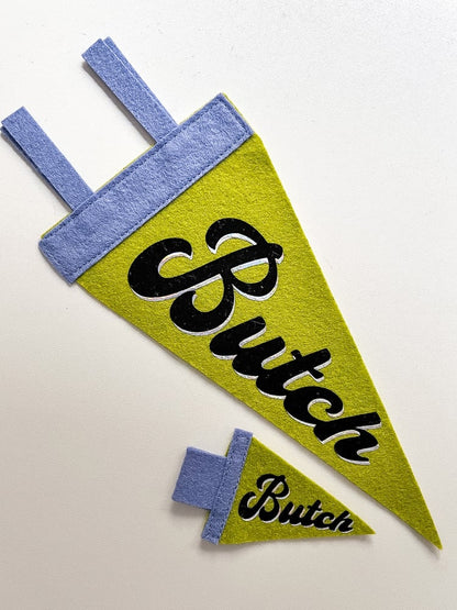 Butch Pride Pennant [black + chartreuse]