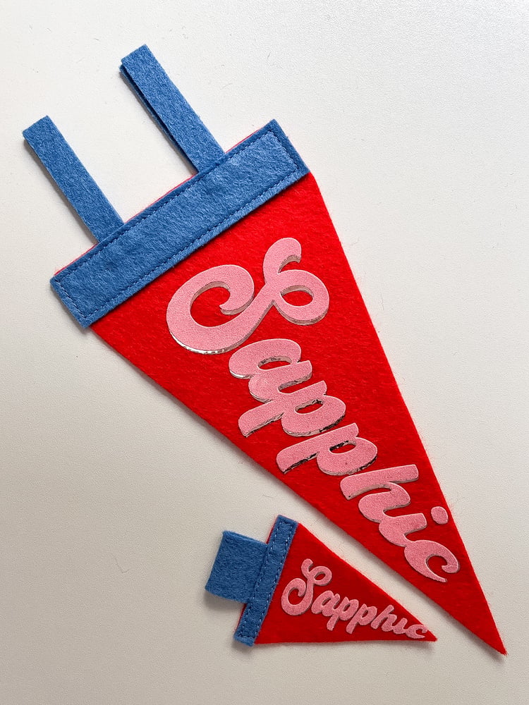 Sapphic Pride Pennant [pink + red]