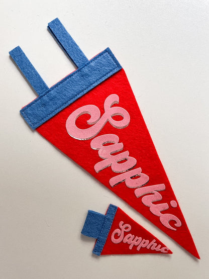 Sapphic Pride Pennant [pink + red]