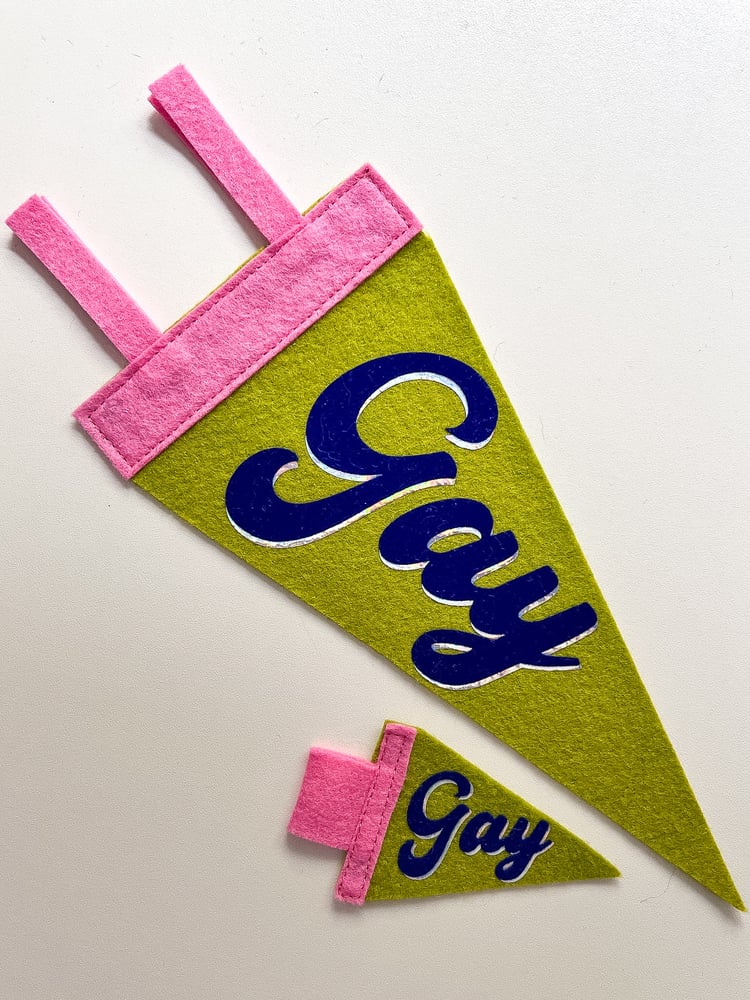 Gay Pride Pennant [blue + chartreuse]