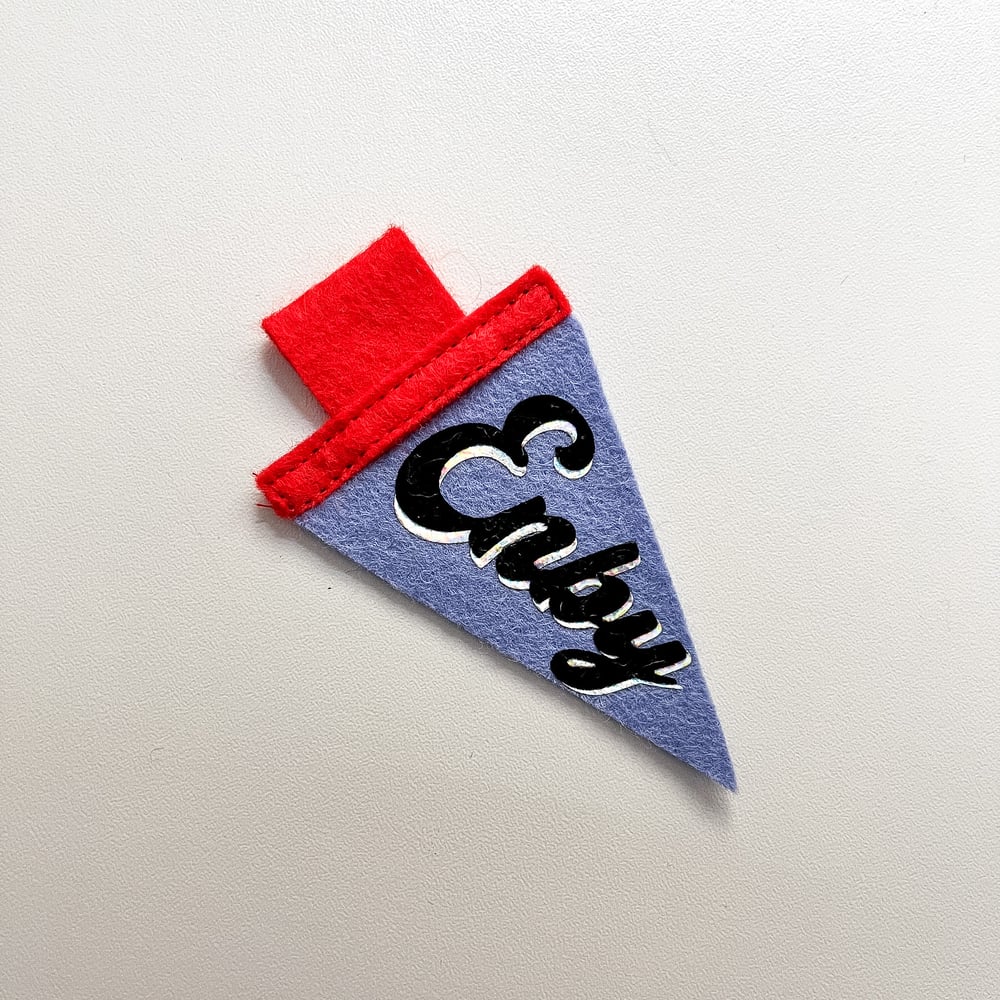 Mini Enby Pride Pennant [black + periwinkle]