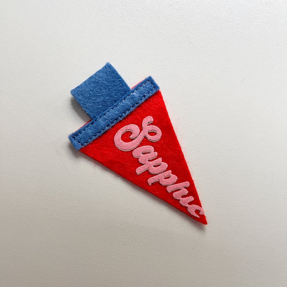 Mini Sapphic Pride Pennant [pink + red]