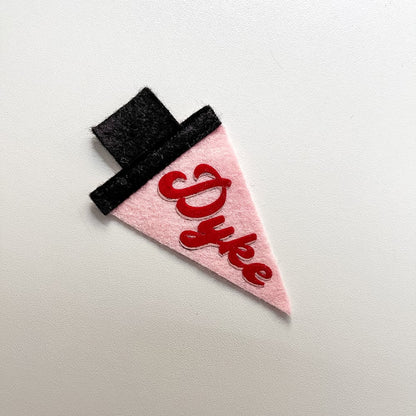 Mini Dyke Pride Pennant [red + light pink]