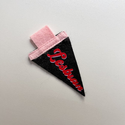 Mini Lesbian Pride Pennant [red + black]