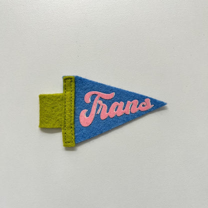 Mini Trans Pride Pennant [pink + blue]