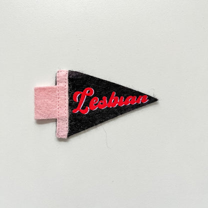 Mini Lesbian Pride Pennant [red + black]
