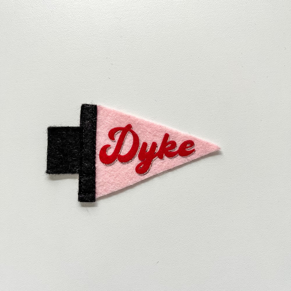 Mini Dyke Pride Pennant [red + light pink]