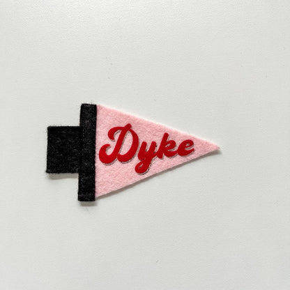 Mini Dyke Pride Pennant [red + light pink]