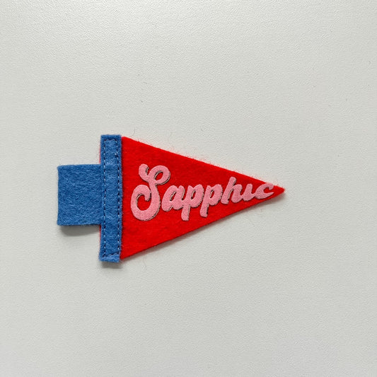Mini Sapphic Pride Pennant [pink + red]