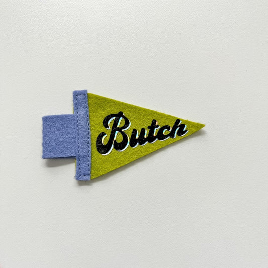 Mini Butch Pride Pennant [black + chartreuse]