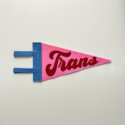 Trans Pride Pennant [red + pink]