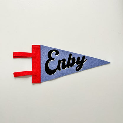 Enby Pride Pennant [black + periwinkle]