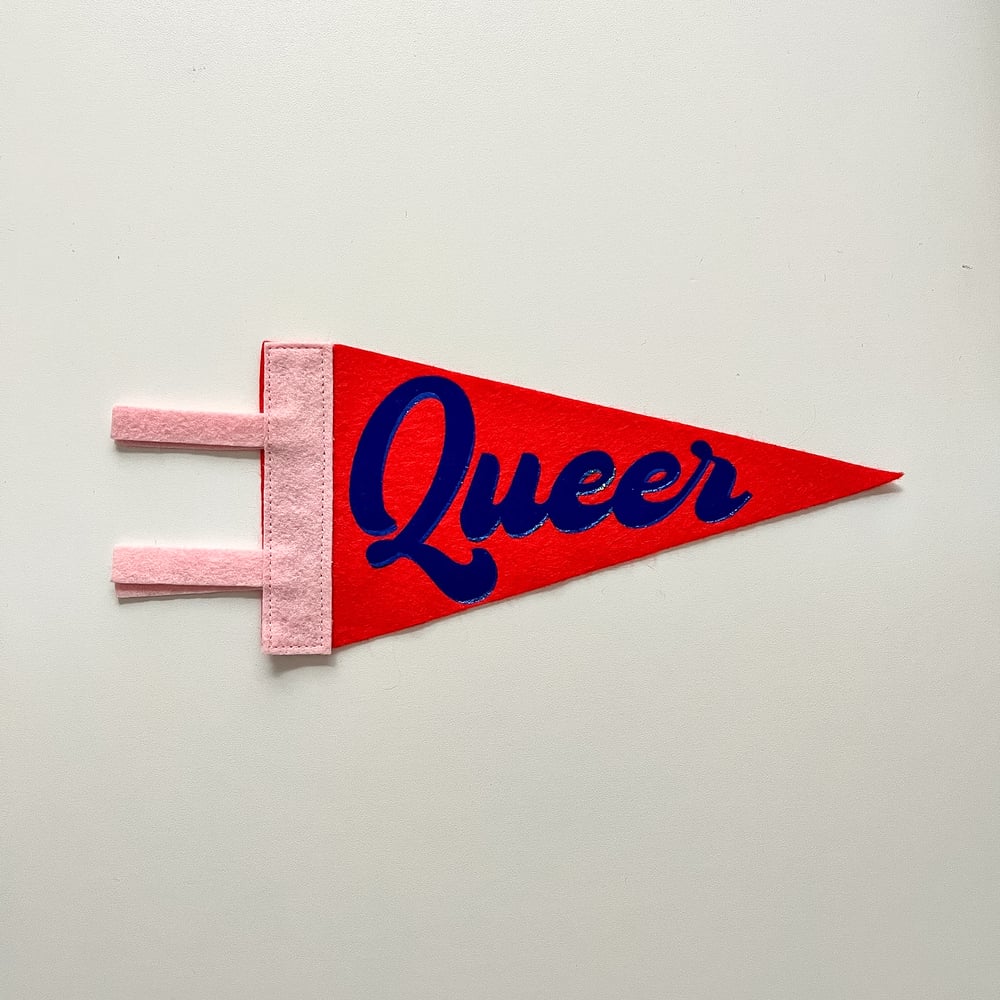 Queer Pride Pennant [blue + red]