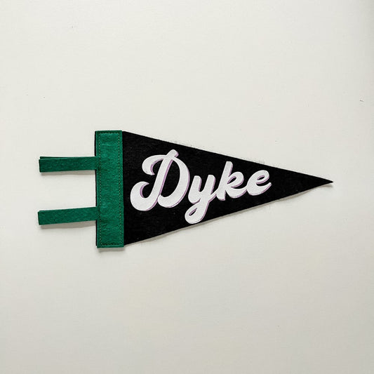 Dyke Pride Pennant [white + black]