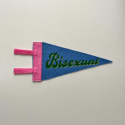 Bisexual Pride Pennant [green + blue]