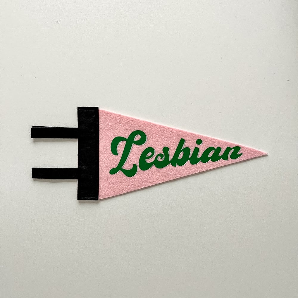 Lesbian Pride Pennant [green + light pink]