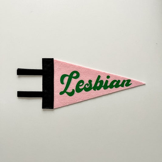 Lesbian Pride Pennant [green + light pink]