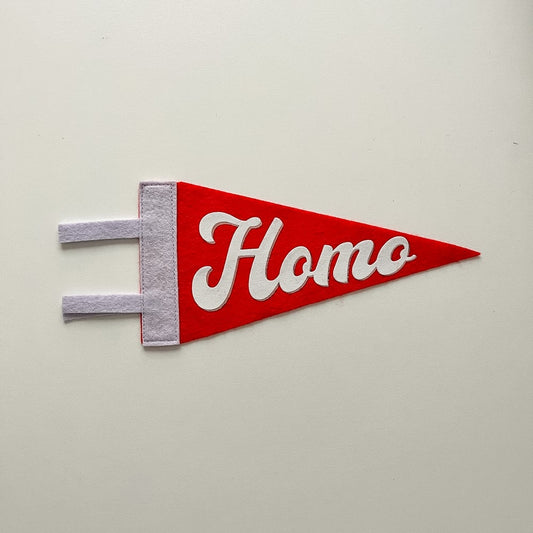 Homo Pride Pennant [white + red]