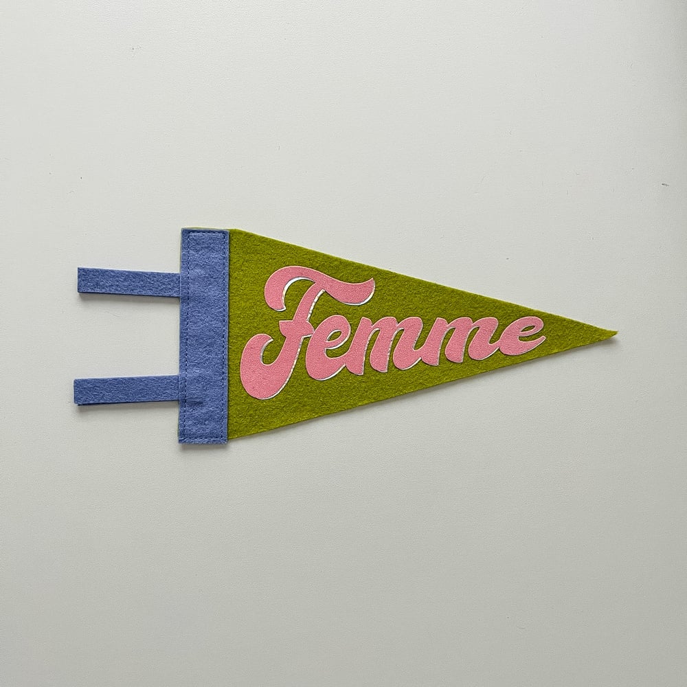 Femme Pride Pennant [pink + chartreuse]