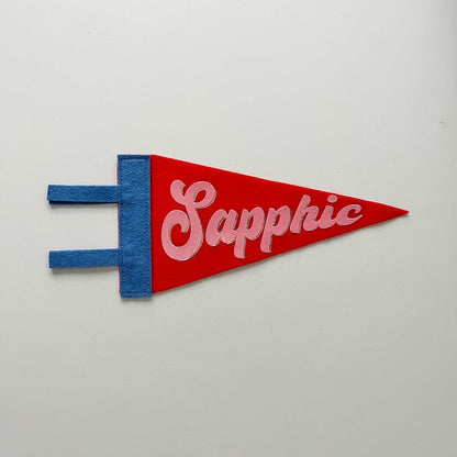 Sapphic Pride Pennant [pink + red]