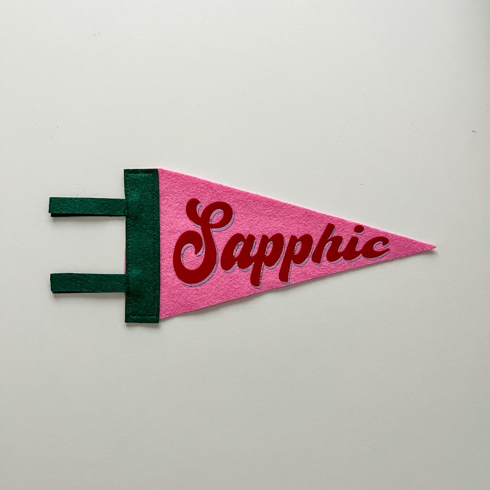 Sapphic Pride Pennant [red + pink]