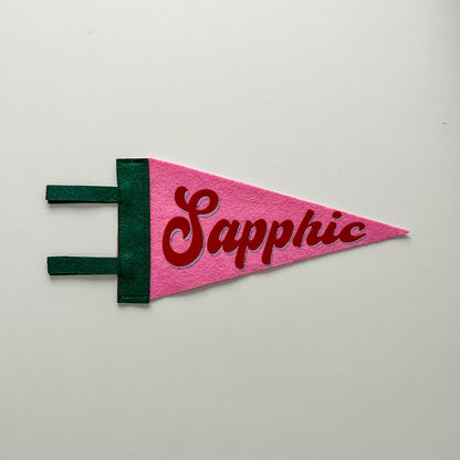 Sapphic Pride Pennant [red + pink]
