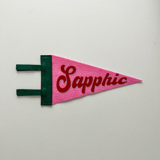 Sapphic Pride Pennant [red + pink]