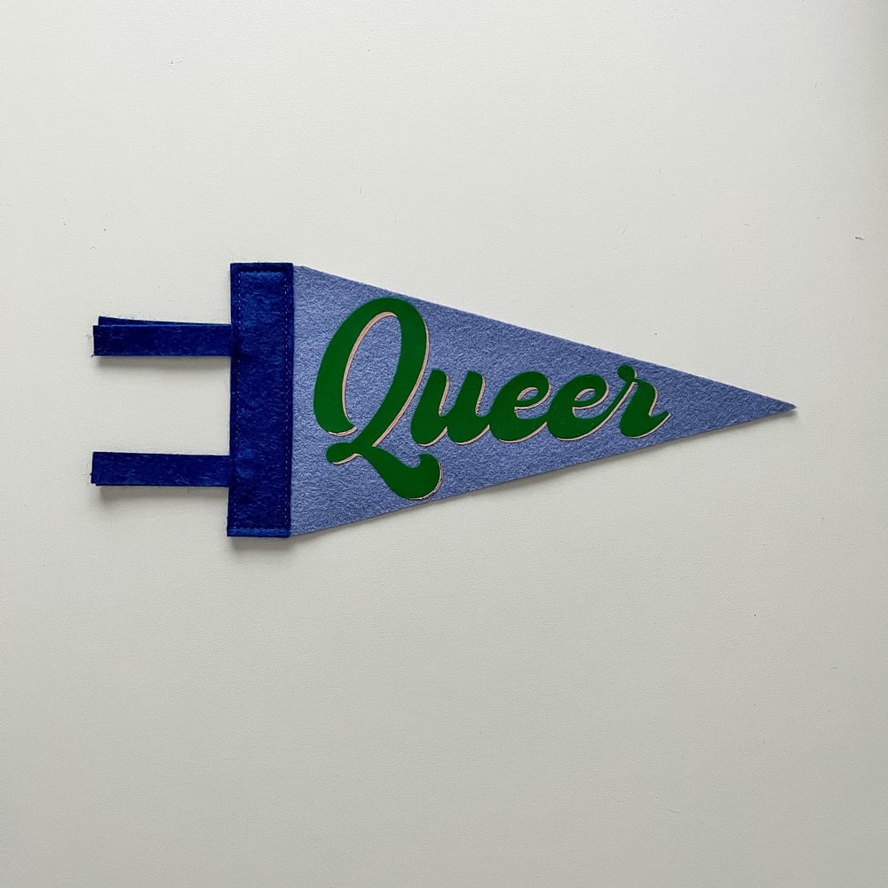 Queer Pride Pennant [green + periwinkle]